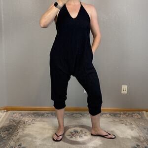 Buddha Pants Catsuit Jumpsuit Size XS Black Cotton Relax Drop Crotch Yoga Boho